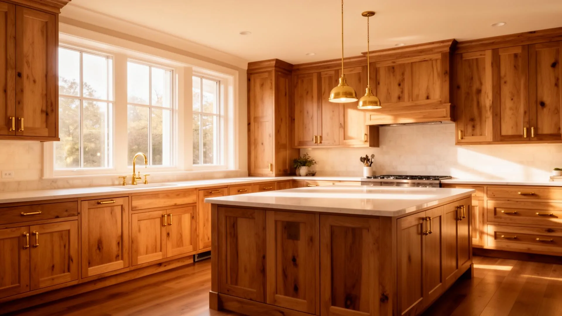Custom walnut dining table and sideboard in a sunlit dining room