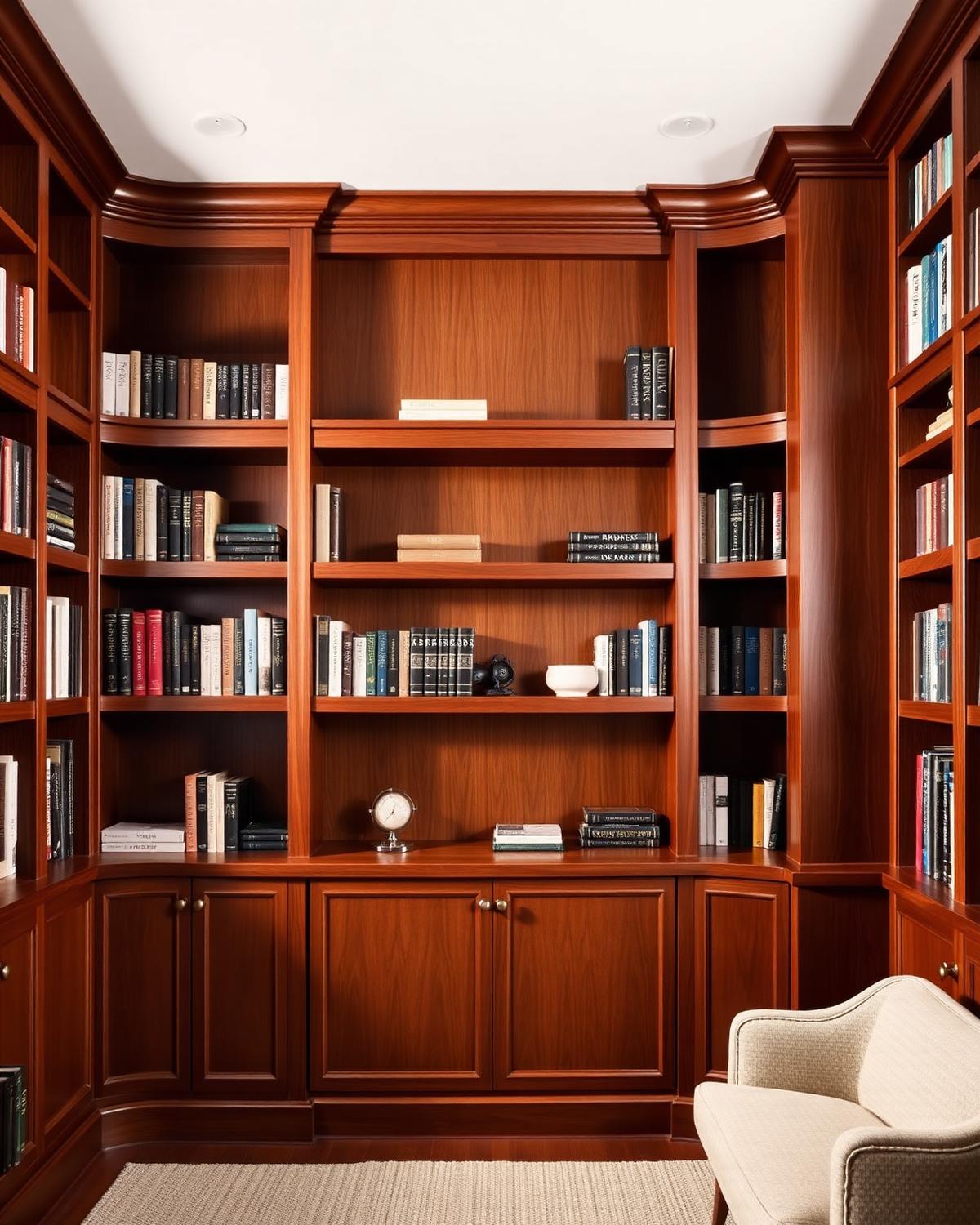 Walnut Library Built-Ins