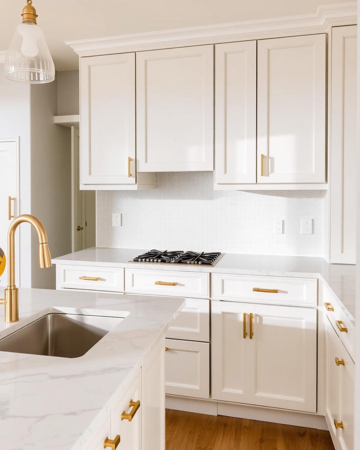 Shaker Kitchen — White & Brass